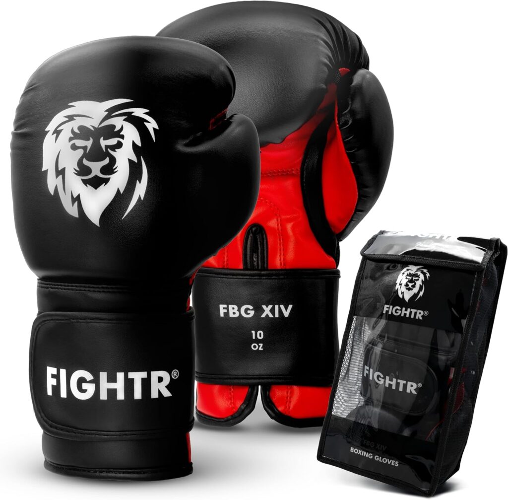 Guantes de Boxeo FIGHTR Premium Negro y Rojo