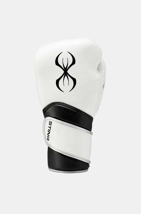 Guantes de Boxeo Sting Viper X, cierre de velcro en Blanco